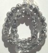 35 6mm Round Silver Foil Black & Clear